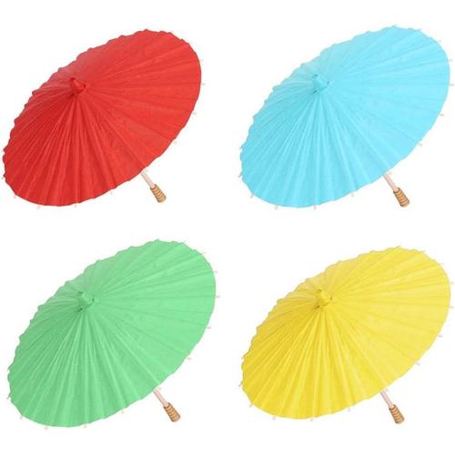 Parapluie En Papier Vierge Chinois Handmake Parasol Parapluie En Papier À L'huile Pour Enfants Diy Peinture Classique Costumes De Danse Cosplay Photographie Décor Avec 4 Couleurs