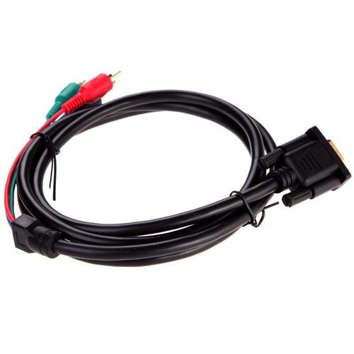 Version Premium noir 1.5m 5Ft VGA vers TV 3 RCA composant AV câble Audio adaptateur pour ordinateur portable vers LCD projecteur HDTV? lecteurs DVD