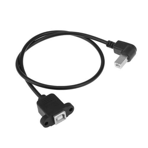 50cm USB2.0 coude B mâle à femelle câble USB type B prise de fil imprimante panneau de montage Extension câble vis trou connecteur