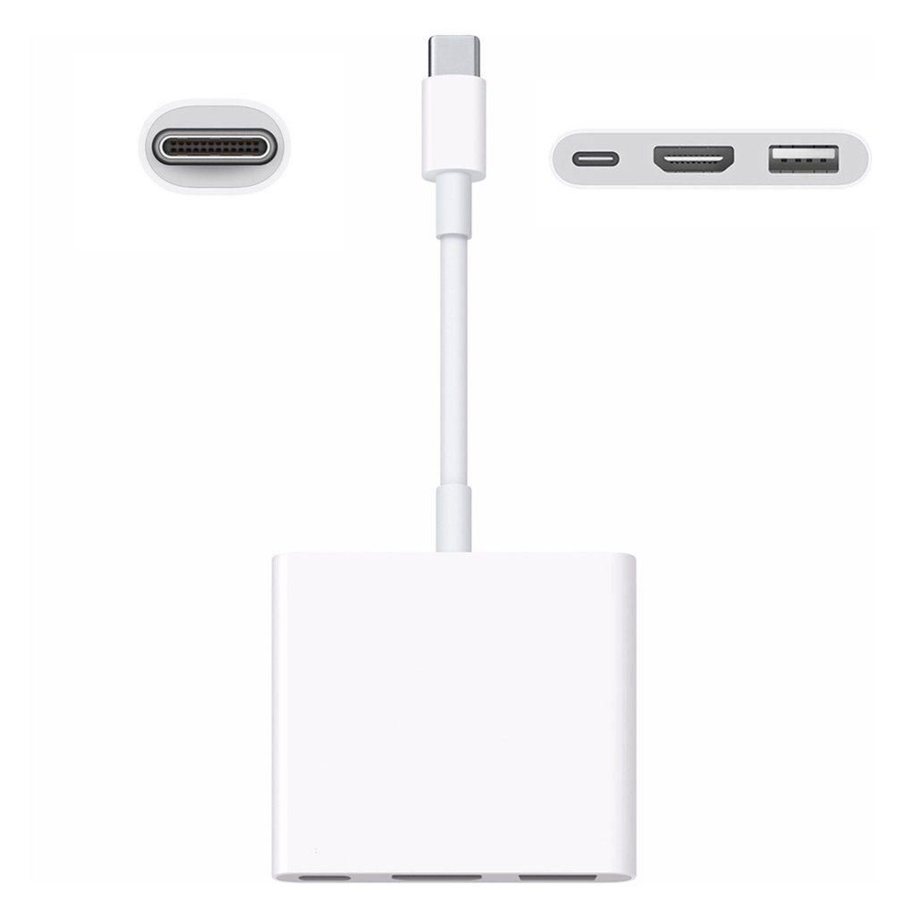 Adaptateur USB Type C vers HDMI RJ45 Thunderbolt 3 pour MacB...