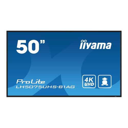 iiyama ProLite LH5075UHS-B1AG - Classe de diagonale 50" (49.5" visualisable) écran LCD rétro-éclairé par LED - signalisation numérique - avec lecteur multimédia intégré, SDM Slot PC - Android -...