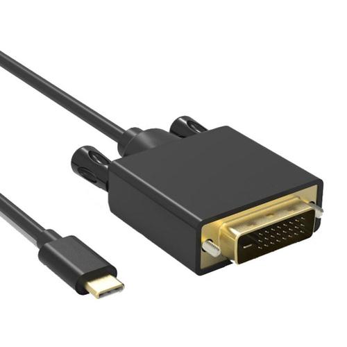 USB pour câble DVI Type C pour adaptateur DVI Thunderbolt Compatible pour Macbook Pro pour Galaxy S8 Note8 pour Huawei Mate 10 poly-sac