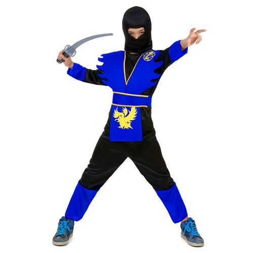 Déguisement Ninja Bleu Garçon - Taille: S 4-6 Ans (110-120 Cm)