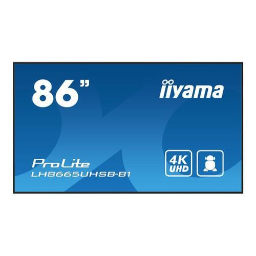 iiyama ProLite LH8665UHSB-B1 - Classe de diagonale 86" écran LCD rétro-éclairé par LED - signalisation numérique - Android - 4K UHD (2160p) 3840 x 2160 - noir