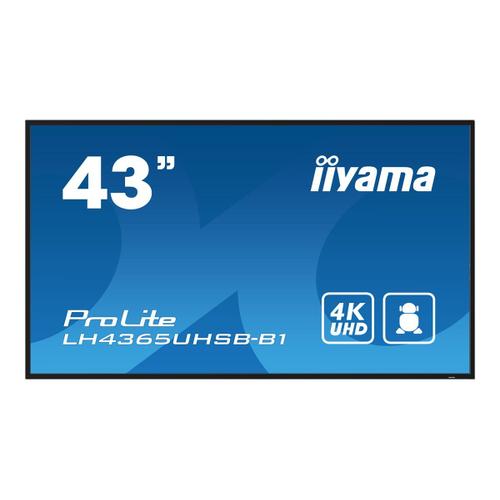 iiyama ProLite LH4365UHSB-B1 - Classe de diagonale 43" (42.5" visualisable) écran LCD rétro-éclairé par LED - signalisation numérique - Android - 4K UHD (2160p) 3840 x 2160 - noir