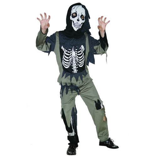 Déguisement Squelette Zombie Enfant - Taille: S 4-6 Ans (110-120 Cm)