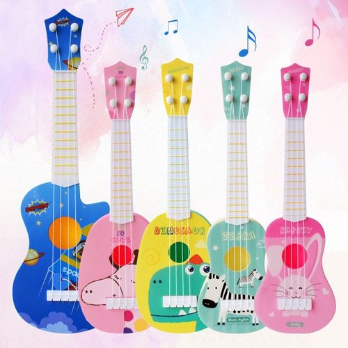 Drôle Ukulélé Instrument De Musique Enfants Guitare Montessori Jouets Pour Enfants École Jouer Jeu Éducation Cadeau D'anniversaire De Noël