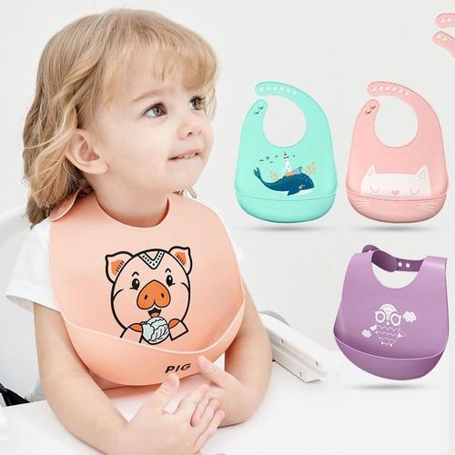 Bébé Bavoir En Silicone Étanche Alimentation Bébé Nouveau-Né Bande Dessinée Tabliers Réglables Bavoirs Bébé Bavoirs Bandana Bavoirs Bébé Bavoirs