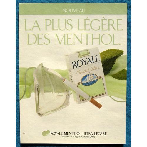 Publicité Papier - Cigarettes Royale De 1989