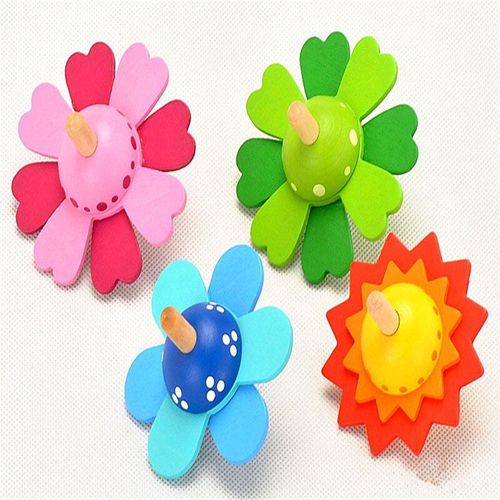 Enfants Jouets En Bois Fleur Rotation Toupie En Bois Jouets Classiques Pour Enfants Enfants Développer Intelligence Éducation Montessori Jouets