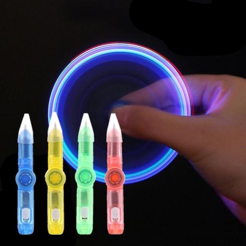 1pc 2 En 1 Fidget Spinner Lumière Combo Créatif Invisible Lueur Encre Stylo Magique Bout Des Doigts Haut Gyroscope Toupie Soulagement Du Stress Jouets