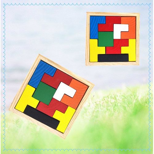 Intellectuel Éducatif Enfant Jouet Tangram Cerveau Teaser Puzzle Toyscoloré En Bois Préscolaire Magination Tetris Jeu Maths Jeux