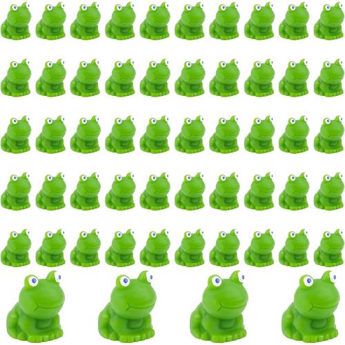 50pcs Mini Grenouille en Résine, Vert Petites Figurines Miniatures Grenouilles Mignonnes Décoration Grenouille Animaux Résine pour Paysage Maison de Poupée Jardin Bricolage