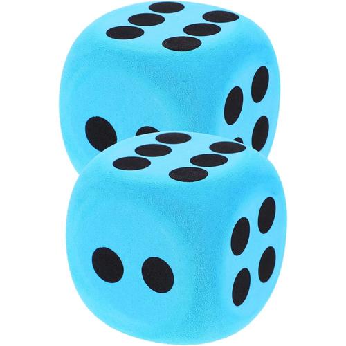 2 Pièces Dés Eva Enfants Jeu Dés Jouet Grand Dés En Mousse Nombre Points Dés Jumbo Dés 6 Faces Cube Dés À Coins Arrondis Pour Les Soirées De Jeu Sessions D'apprentissage Bleu