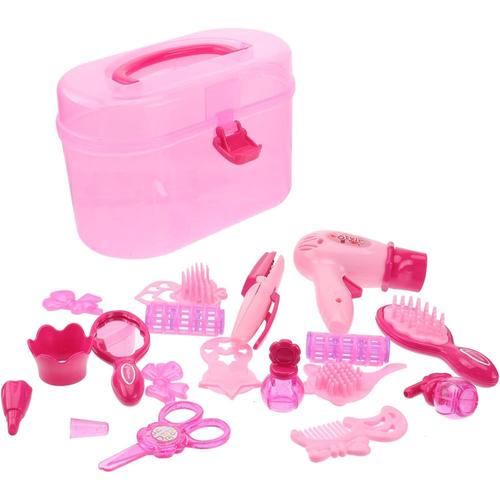 Boîte Valise Enfant Enfants Valise Filles Costume De Filles Trousse De Cosmétologie Makeup Make Up Toy Box Jouet Trousse Enfant Sac Cosmétique De Beauté S'habiller Accessoires Rose