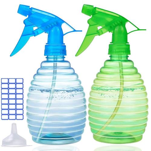 Flacons pulvérisateurs pour solutions de nettoyage (lot de 2, 16 oz) ¿ Le meilleur flacon pulvérisateur d'eau pour plantes ¿ Flacon pulvérisateur vide pour cheveux ¿ Sans BPA ¿ Léger et durable ¿ Buse réglable ¿ Excellent rapport qualité/prix