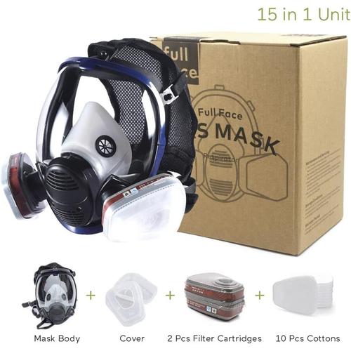 Masque respiratoire vapeur organique pour peinture, pulvérisation chimique, masque à gaz avec double filtre à charbon actif, masque de protection contre la poussière