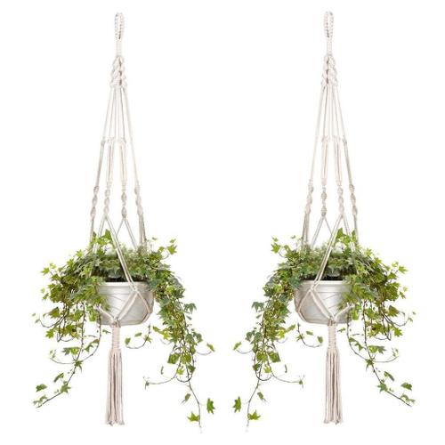 Bulbes à fleurs, lot de 2 bulbes à fleurs en macramé ampoule à suspendre en corde de coton 105 cm¿HIKEREN