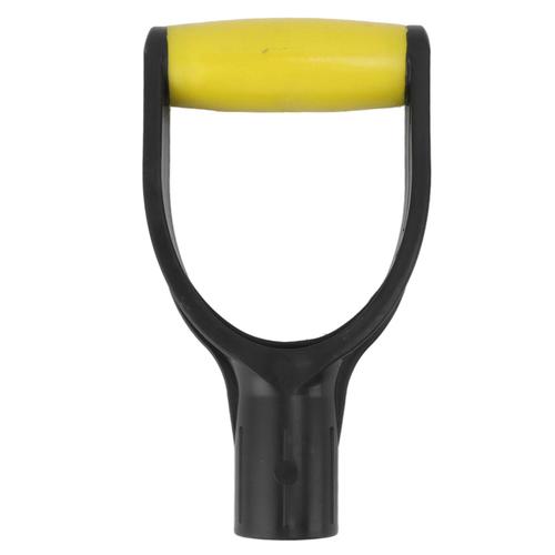 Pelle jaune et noire, poignée en D, diamètre intérieur de 32 mm, renfort en silicone, poignée de pelle à neige de remplacement pour creuser, outil de ratissage