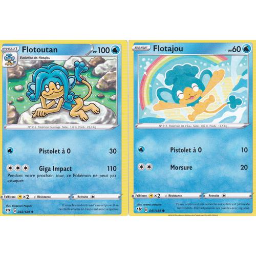 2 Cartes Pokemon - Flotoutan - 42/189 + Flotajou - 41/189/ - Épée Et Bouclier 3 Ténèbres Embrasées