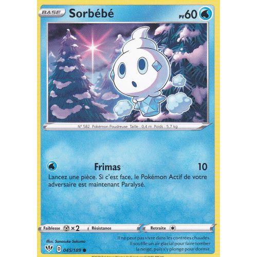 Carte Pokemon - Sorbébé - 45/189 - Épée Et Bouclier 3 Ténèbres Embrasées