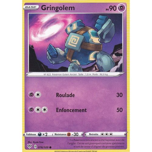 Carte Pokemon - Gringolem - 76/189 - Épée Et Bouclier 3 Ténèbres Embrasées