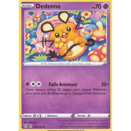 Carte Pokemon - Dedenne 78/189 - Épée Et Bouclier 3 Ténèbres Embrasées