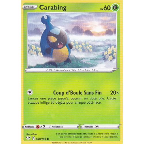 Carte Pokemon - Carabing - 8/189 - Épée Et Bouclier 3 Ténèbres Embrasées