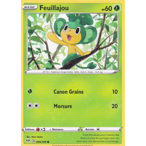 Carte Pokemon - Feuillajou - 6/189 - Épée Et Bouclier 3 Ténèbres Embrasées