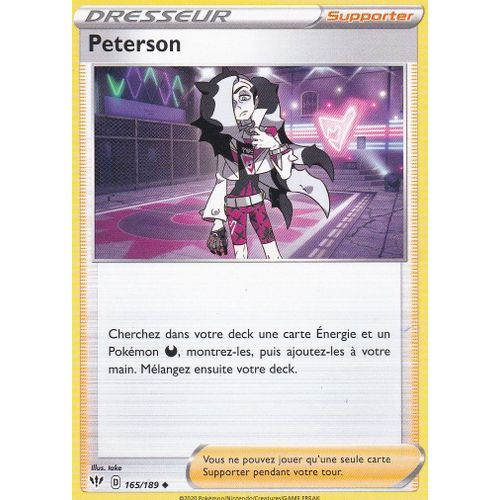 Carte Pokemon - Dresseur - Peterson - 165/189 - Épée Et Bouclier 3 Ténèbres Embrasées