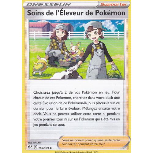 Carte Pokemon - Dresseur - Soins De L'eleveur De Pokemon - 166/189 - Épée Et Bouclier 3 Ténèbres Embrasées