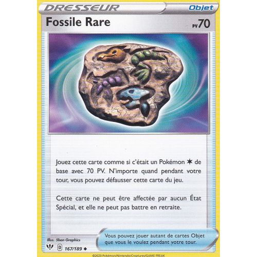 Carte Pokemon - Dresseur - Fossile Rare - 167/189 - Épée Et Bouclier 3 Ténèbres Embrasées