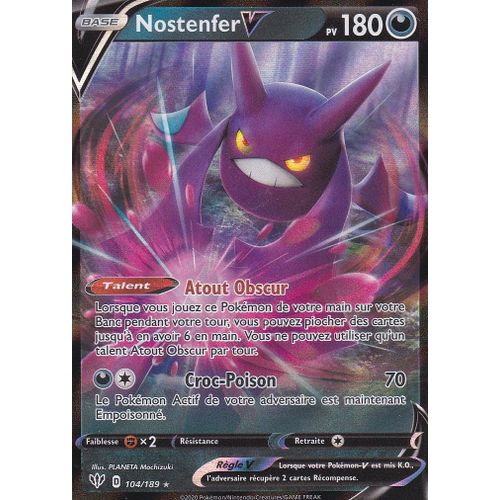 Carte Pokemon - Nostenfer V - 104/189 - Ultra-Rare - Épée Et Bouclier 3 Ténèbres Embrasées