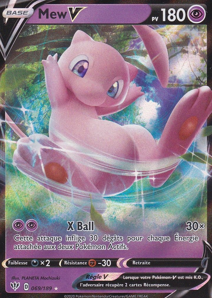 Carte Pokemon - Mew V - 69/189 - Ultra-Rare - Épée Et Bouclier 3 Ténèbres Embrasées