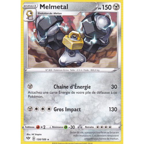 Carte Pokemon - Melmetal - 130/189 - Rare - Épée Et Bouclier 3 Ténèbres Embrasées