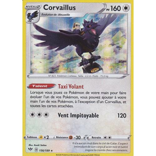 Carte Pokemon - Corvaillus - 156/189 - Épée Et Bouclier 3 Ténèbres Embrasées