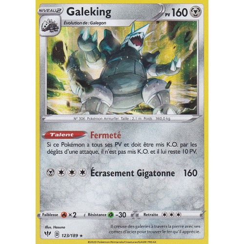 Carte Pokemon - Galeking - 123/189 - Holo-Rare - Épée Et Bouclier 3 Ténèbres Embrasées