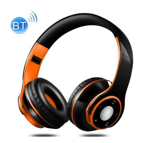 Casque Bluetooth v5.0 Stéréo Sans Fil Téléphone avec Micro Reduction de Bruit / Tf Carte FM / Orange
