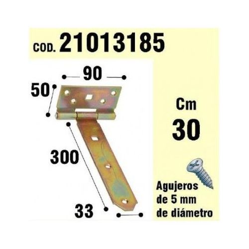Support pour bois à charnière bichromatée 300 mm