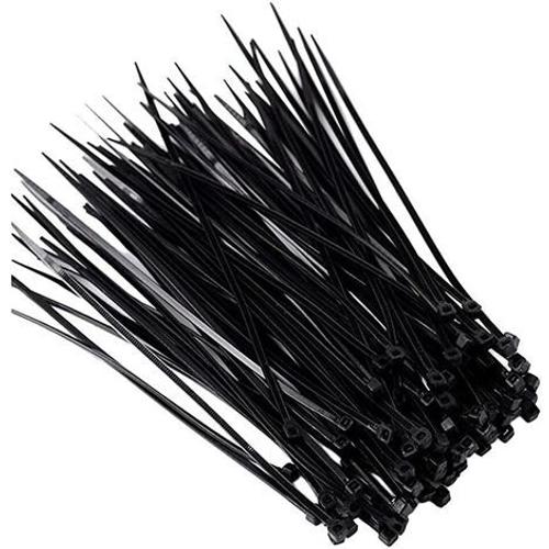 LOST Attaches de câble professionnelles, attaches de câble en nylon, 2,5 mm x 150 mm, attaches de câble pour plantes, collier de serrage, attaches de câble noires 100 pièces