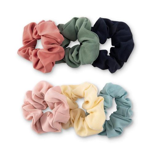 6 Pièces Chouchous Élastiques En Tissu De Couleurs Unies À La Mode, Bon Pour Les Filles, Enveloppe De Cheveux Pour Femme, Décoration Simple De Queue De Cheval, Chignon Et Coiffure De Concours De Danse.