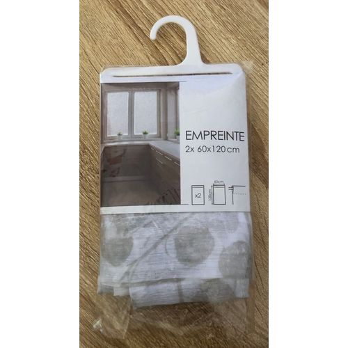 Paire De Rideaux Tamisant, Empreinte Blanc L.60 X H.120 Cm