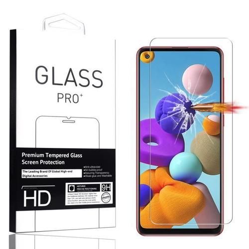 Pour Samsung Galaxy A21s Verre Trempé Film De Protection [1 Pc] Vitre Tactile Anti-Poussiere Sans Bulle Ecran Protecteur