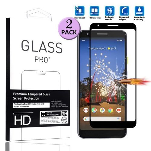 Protection Ecran Google Pixel 3a Verre Trempé Couverture Complète - [2 Pièces] Film De Protection Google Pixel 3a 2019 5.6