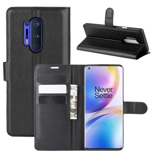 Pour Pour Oneplus 8 Pro Housse Protection Antichocs Pu Cuir Avec Support Et Fentes Pour Cartes -Noir