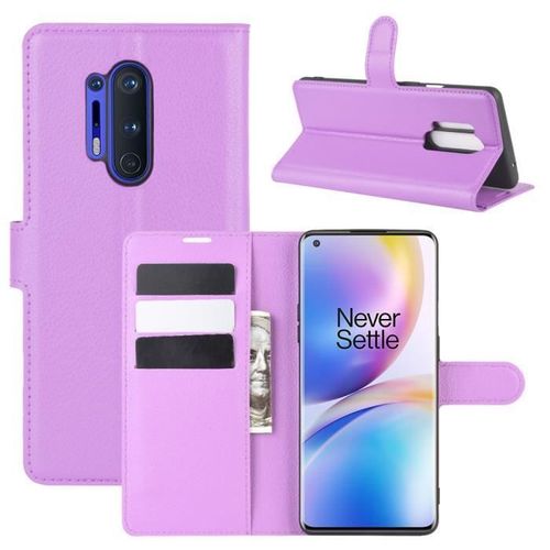 Pour Pour Oneplus 8 Pro Housse Protection Antichocs Pu Cuir Avec Support Et Fentes Pour Cartes -Violet