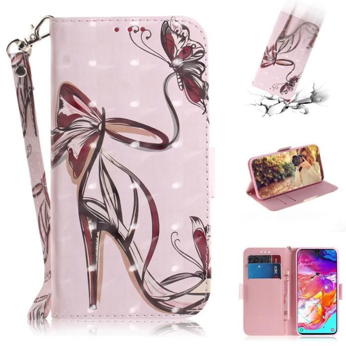 Pour Housse Samsung Galaxy A70 Avec Support Rtro 3d Portefe...