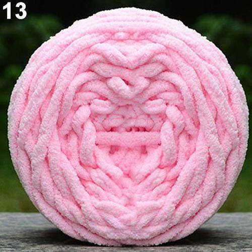 Bricolage doux foulard serviette épaisse laine à tricoter grosse boule  éponge laine rose