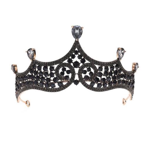 1 Pc Mariée Couronne Délicate Élégant Classique Rétro Strass Baroque Zircon Diadème Biberon - Pieces Detachees Biberon