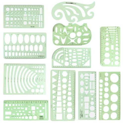 11 Pcs Règles Durable Stable Précis Bâtiment Coffrage Règle Intérieur Outil De Mesure Pour L'architecture Rouge A Levres 